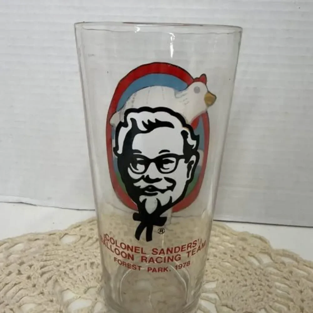 Kentucky Fried Chicken Tumbler Forest Park 1978 Balloon Racing Colonel Sanders